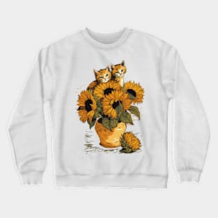 Starry Night Inspired Cat Gifts Funny Cat Crewneck Sweatshirt